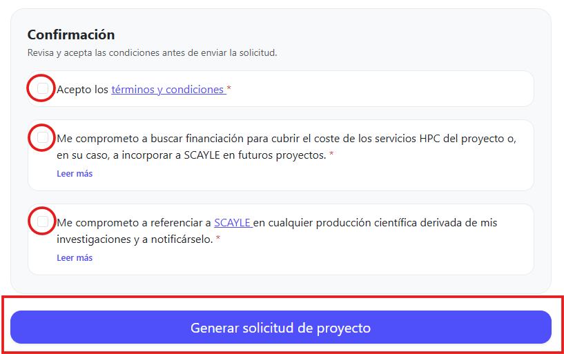 Confirmación final